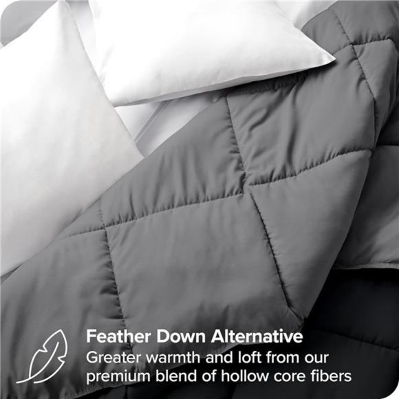 Queen Comforter - Reversible Colors - Goose Down Alternative - Ultra-Soft - Picture 6 of 7